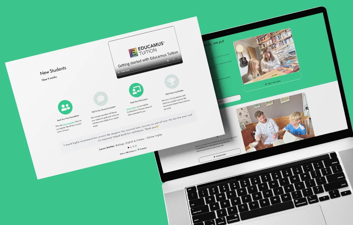 Educamus Tuition website and branding by Halizona